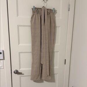 SHEIN Beige Textured Pants